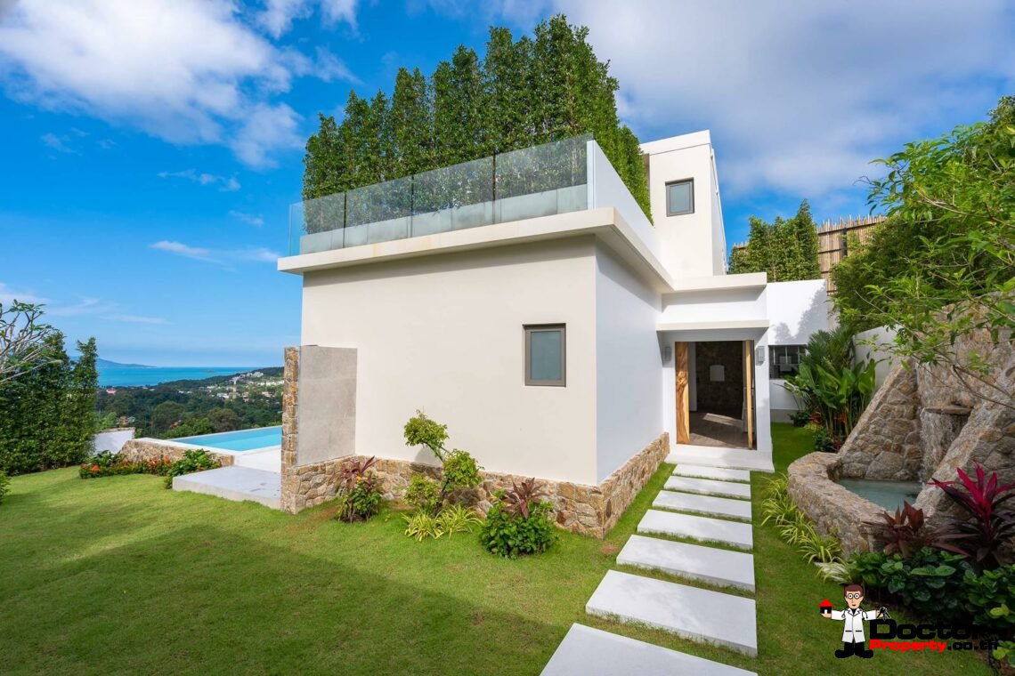 New 3 Bedroom Pool Villa with Sea View – Bo Phut, Koh Samui – For Sale